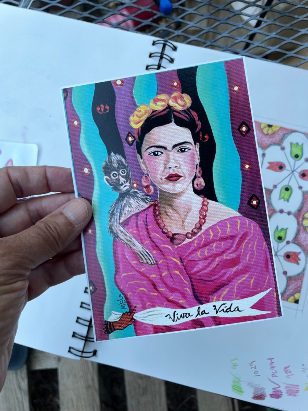 Print Frida Kahlo Monkey Portrait